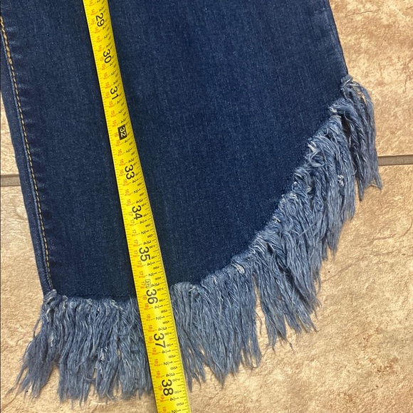 Inc Denim Straight Blue Jeans Size 18 with Frayed Hem - Picture 5 of 12